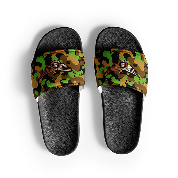 Camouflage DK Green Unisex Slides - Image 2