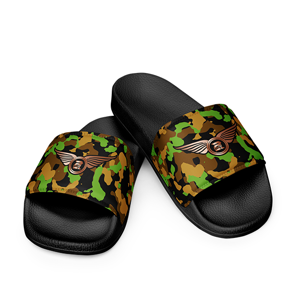 Camouflage DK Green Unisex Slides - Image 3