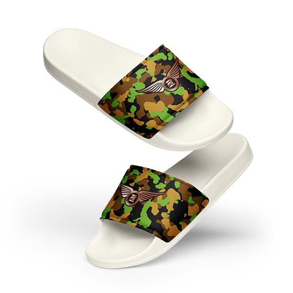 Camouflage DK Green Unisex Slides - Image 6