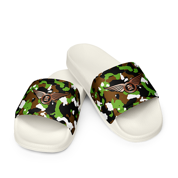 Camouflage LT GR Brown Unisex Slides - Image 4